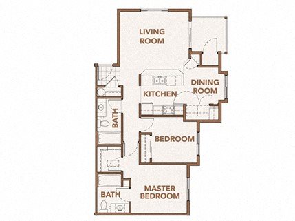 Copper Wood Apartments l 2x2 Floor Plan 2x2 Apartments Floor Plan For Rent in Lacey, WA l Copper Wood Apts